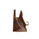 Vintage Red Tick Hound Dog Barking Up Tree Enamel Lapel Hat Pin 1 3/8" high — Silver, Enamel — front view