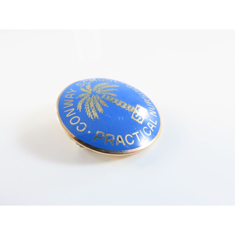 1965 Conway School Practical Nursing Pin Herff Jones 10K Gold Blue Enamel