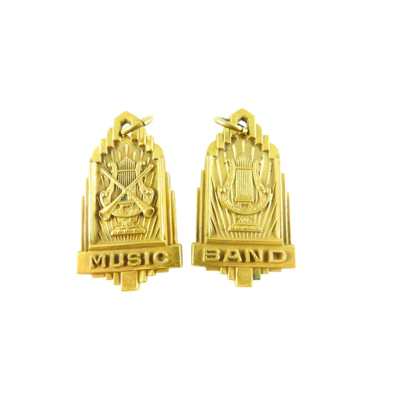 Vintage Gold Tone Music Band Medals By Murchison Of Newark NJ — Gold — front view