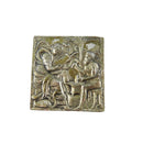 Alva Museum Replica Brooch Pin With Angel & Blacksmith Scene Cast Metal 1 5/8" — Silver — front view
