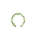 Green Glass Beaded Bracelet With Sterling Silver Clasp & Artisan Design — Sterling Silver, Silver — front view