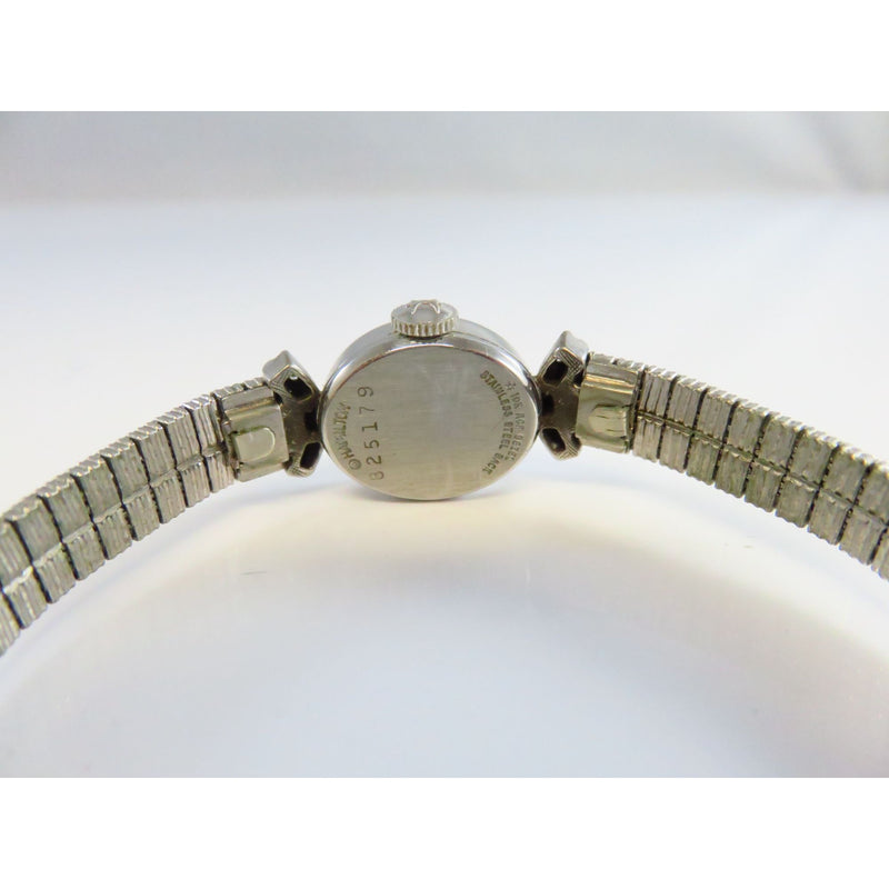 Vintage Hamilton Women's 10K White Gold Filled Diamond Accent Wristwatch