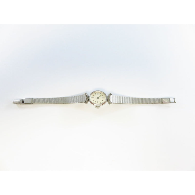 Vintage Hamilton Women's 10K White Gold Filled Diamond Accent Wristwatch