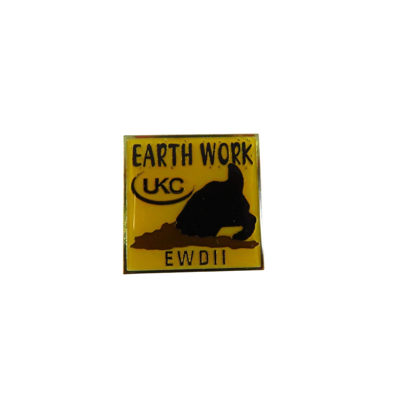 UKC Earth Work EWDII Award Lapel Pin Gold Tone 1" Square Dog Show Pin