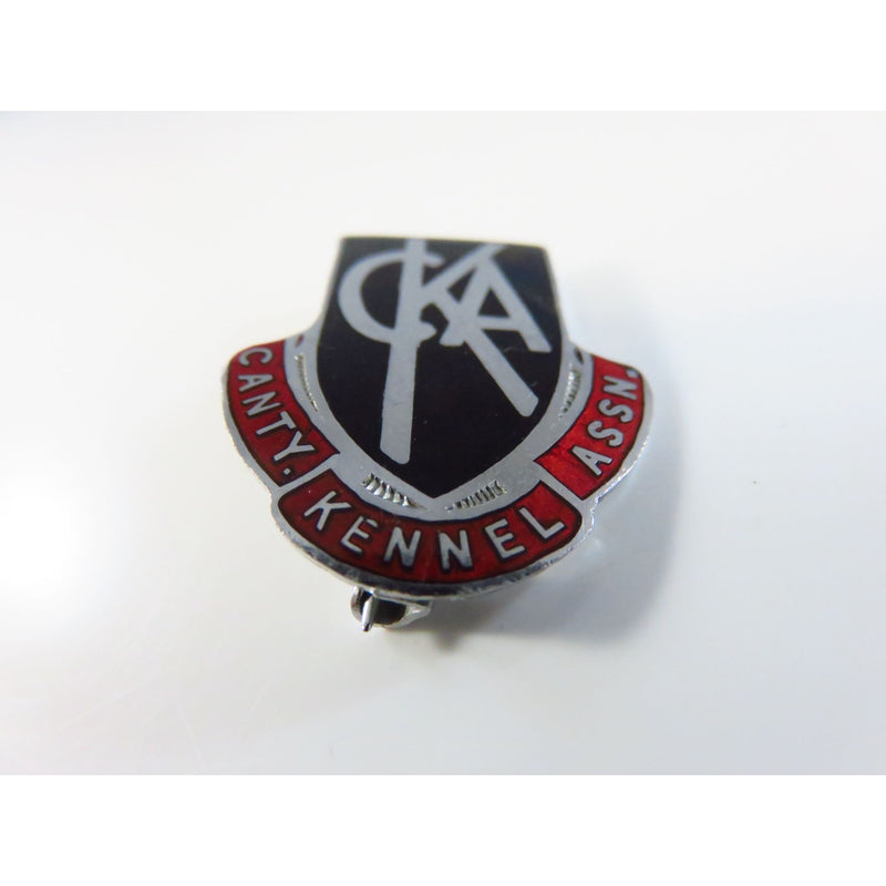 Vintage CKA Canterbury Kennel Assn. Lapel Pin Red & Black Enamel Pre-Owned