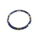 Vintage Cloisonné Enamel Floral Bangle Bracelet 7" Snap Closure Blue Multi-Color — Enamel — front view