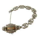 Antique 800 Silver Double Heart Repousse Memorial Hair Locket Bracelet For Restoration - Just Stuff I Sell