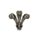 Sterling Marcasite Royal Crown Feather Plume Wallis Simpson Brooch Pin — Jewelry & Watches:Fine Jewelry:Fine Pins & Brooches: