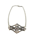 925 HA Sterling Silver CZ Style Stone Art Deco Style Bracelet 7 1/2" Long — Sterling Silver, Silver • Diamond — front view