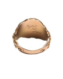 Antique 1908 Art Nouveau 10K Men's Signet Ring Women Carrying Panel Size 7.5 product image for Just Stuff I Sell, clear front view, neutral background, original listing photo, optimized descriptive alt text, centered composition variant 10