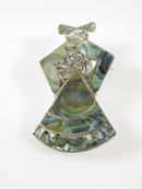 Lovely Inlaid Abalone Figural Woman Sterling Silver Mexico Brooch - Just Stuff I Sell