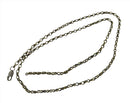 Antique 27" Soldered Double Rolo Brass Link Chain Necklace 3.98mm — front view