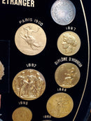 A. Massonnet (& Cie) Manufacture of Medals Exhibition Medal Advertising Display Case With Cast Medals product image for Just Stuff I Sell, clear front view, neutral background, original listing photo, optimized descriptive alt text, centered composition variant 6