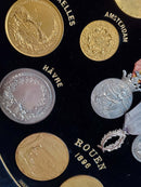 A. Massonnet (& Cie) Manufacture of Medals Exhibition Medal Advertising Display Case With Cast Medals product image for Just Stuff I Sell, clear front view, neutral background, original listing photo, optimized descriptive alt text, centered composition variant 9