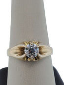 A .87 Carat VS2 H Color Old European Cut Diamond Solitaire Ring 14K Belcher Set product image for Just Stuff I Sell, clear front view, neutral background, original listing photo, optimized descriptive alt text, centered composition variant 12