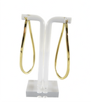 2 5/8" Drop Oval Twist Hoop Earrings Sterling Silver Gold Wash Butterfly Clip — Jewelry & Watches:Fine Jewelry:Fine Earrings: