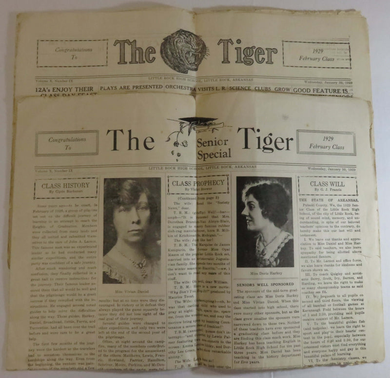 February 1929 The Tiger Little Rock High School Newspaper Little Rock Arkansas