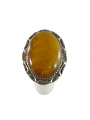 Unique Men's Navajo Butterscotch Amber Sunrise Sunburst Prayer Fans Biker Ring Large