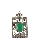 Vintage Sterling Silver, Gemstone & Glass Chinese Pendant for Repair or Repurpose — Jewelry & Watches:Ethnic, Regional & Trib