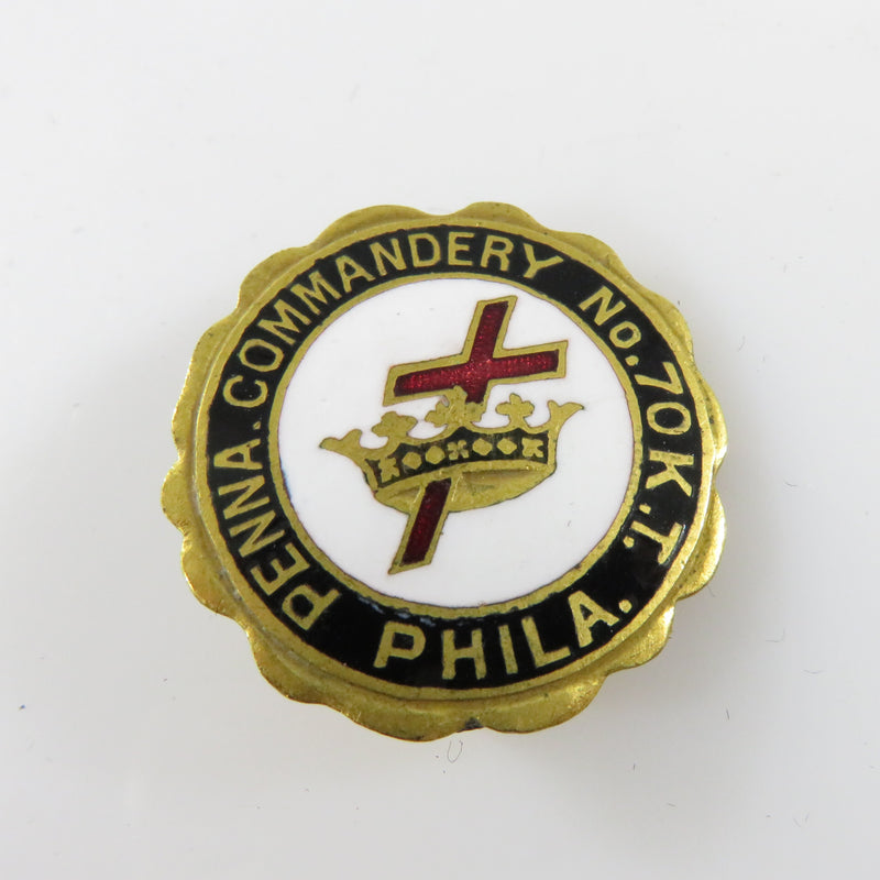 Philadelphia Pennsylvania Knights Templar Commandery No 70 Enameled Pin