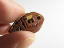 Miniature Hand Carved Chinese Hediao Nut Bone Windows Open 1 5/8" - Just Stuff I Sell