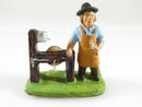 Colorful Man Sharpening Knife Marcel Carbonel Terra Cotta Clay Figure France - Just Stuff I Sell