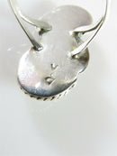 Vintage Sterling Silver Turquoise Mother of Pearl Zuni Pointer Finger Ring - Just Stuff I Sell