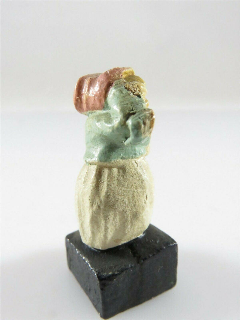 Miniature Carved Painted Figure Heavy Paint Little Bo Peep - Just Stuff I Sell