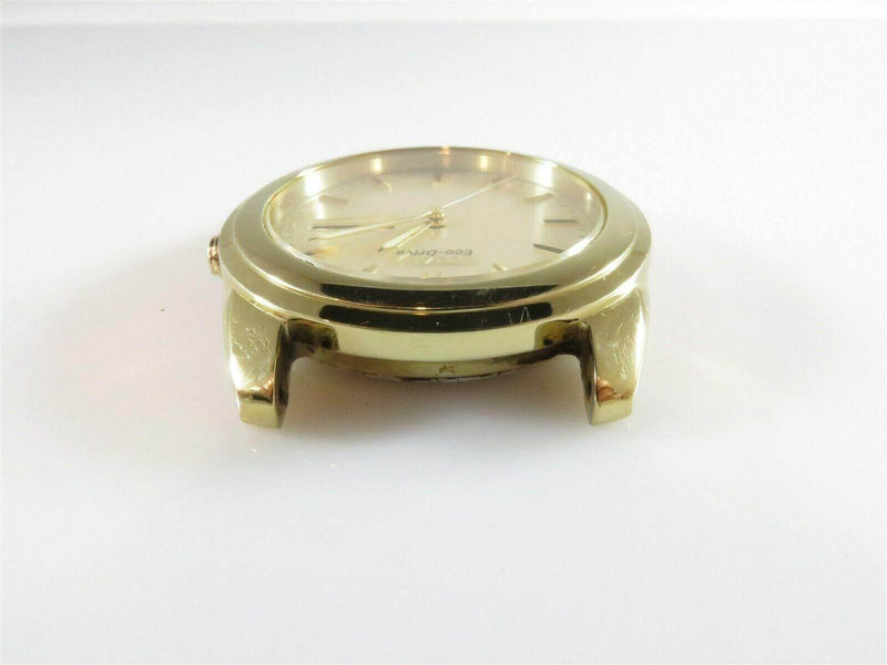 Citizen Eco Drive Gold Tone Watch Head E100-H25721 HSW Running Day Date - Just Stuff I Sell