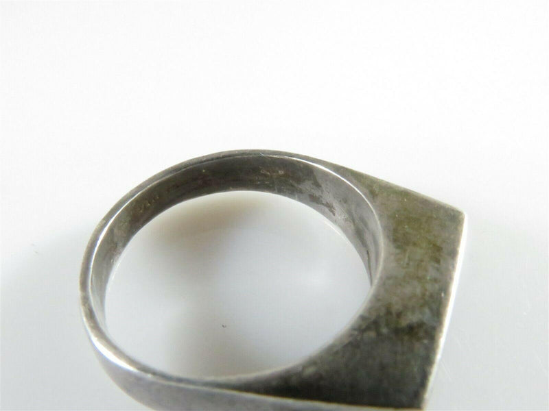 Unisex Sterling Silver Inlaid Black Onyx Ring Size 8.5 Unpolished - Just Stuff I Sell