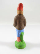 Small Painted Clay Terra Cotta Man Holding basket Unsigned - Just Stuff I Sell