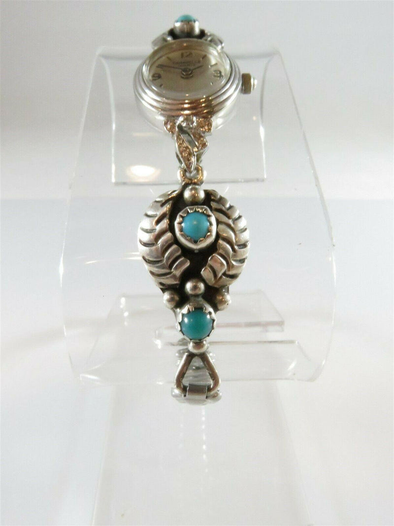 Sterling Turquoise Women's Navajo Watch Tips E. Becenti Artisan - Just Stuff I Sell