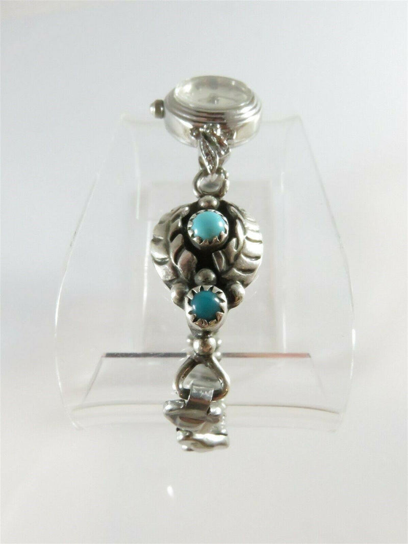 Sterling Turquoise Women's Navajo Watch Tips E. Becenti Artisan - Just Stuff I Sell