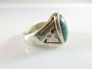 Old Circa 1940's Navajo Solitaire Turquoise Ring Fred Harvey Thunderbird Ring - Just Stuff I Sell