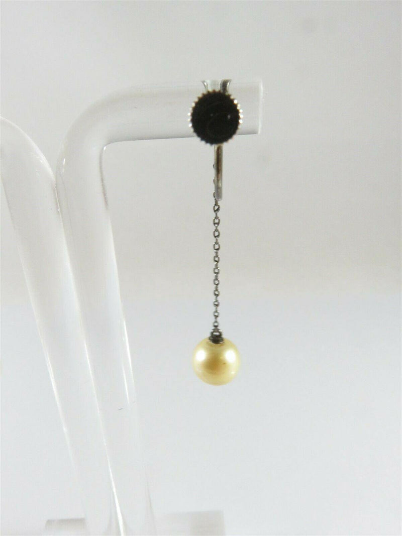 Blackened Silver & 10K Gold Faux Pearl Dangle Earrings and Silver Ring - Just Stuff I Sell