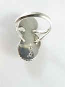 Vintage Sterling Silver Turquoise Mother of Pearl Zuni Pointer Finger Ring - Just Stuff I Sell