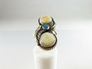 Vintage Sterling Silver Turquoise Mother of Pearl Zuni Pointer Finger Ring - Just Stuff I Sell