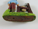 Colorful Man Sharpening Knife Marcel Carbonel Terra Cotta Clay Figure France - Just Stuff I Sell