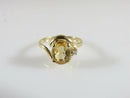 14K Yellow Gold Oval Yellow Citrine and Diamond Accented Ring Size 4.5 - Just Stuff I Sell