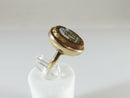 Victorian Grand Tour Souvenir 9K Gold Micro Mosaic & Goldstone Ring Size 3.25 - Just Stuff I Sell