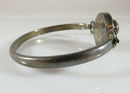 Lovely Vintage Taxco Mexico Sterling Silver Bracelet Black Glass Cabochon 7" - Just Stuff I Sell