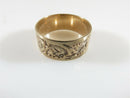 Victorian Mens 8.17mm Wedding Band Size 9.5 Rose Gold Chamfered Leaf Design - Just Stuff I Sell