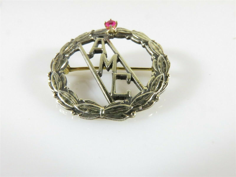 Neat Vintage AMC Sterling Silver with Synthetic Ruby Lapel Pocket Scarf Pin - Just Stuff I Sell