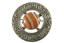 Scottish Celtic Sterling Silver Coiling Snake Open Work Sardonyx Brooch by Robert Allison — Jewelry & Watches:Vintage & Antiq