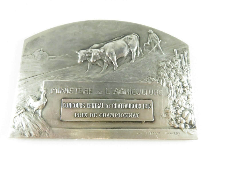 Circa 1913 Solid Silver Agriculture Award by Leo Laporte Blairsy Tablet Form - Just Stuff I Sell