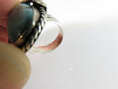 Women's Large Turquoise Sterling Silver Leaf Accented Navajo Biker Ring Size 6 - Just Stuff I Sell