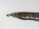 Garnet and Polished Stone Beaded Bracelet Vintage Sterling Silver Faceted 4mm - Just Stuff I Sell