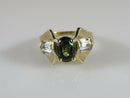 14K Solid Gold Blue Green Topaz Cocktail Ring Mid Century Size 4.25 JHL - Just Stuff I Sell