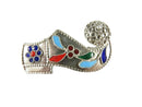 Attractive Tsarouhi Greek Shoe Pin Vintage Enameled Sterling Silver Greece Pure — Jewelry & Watches:Vintage & Antique Jewelry