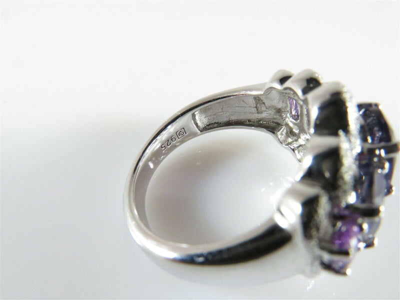 Gorgeous Designer Signed Sterling Silver Amethyst Cocktail Ring Size 6.75 - Just Stuff I Sell